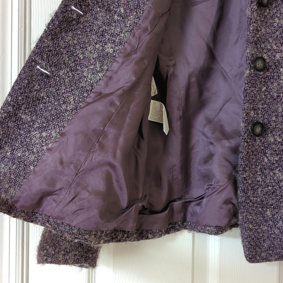 Jones New York 90's Vintage Wool & Silk Speckled Twill Blazer Jacket Purple 6 - Picture 9 of 14
